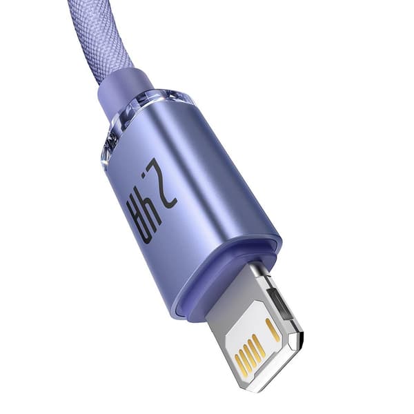 Baseus kabel Crystal Shine USB - Lightning 2,0 m 2,4A lila