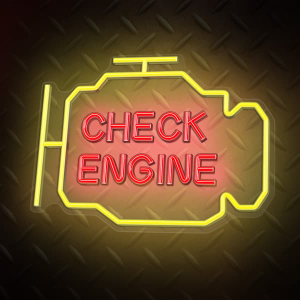 Neon PLEXI LED CHECK ENGINE gul röd NNE21 Neolia