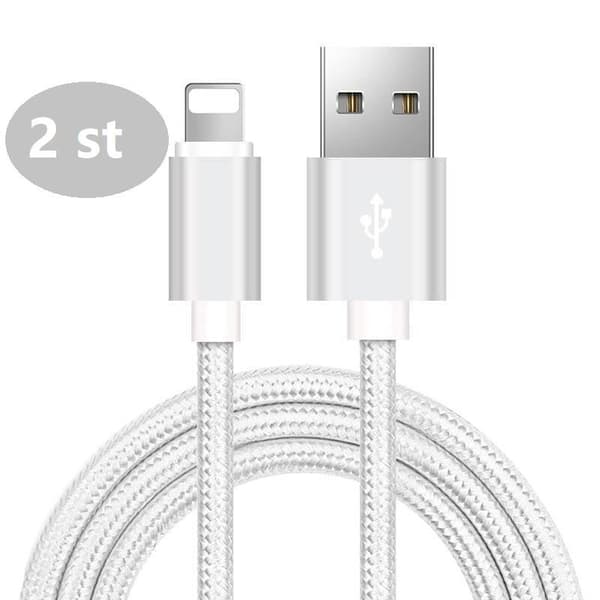 2-pack iPhone Laddkabel (1 m) – Silver silver
