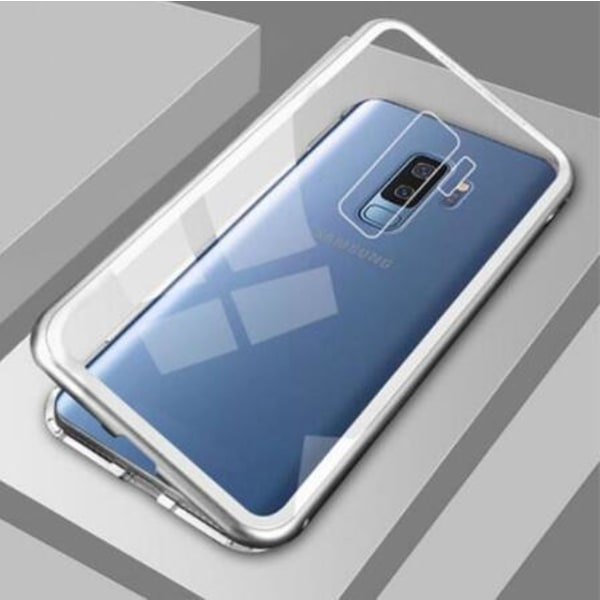 Dubbelsidig magnet fodral med härdat glas för Samsung S9 plus|svart