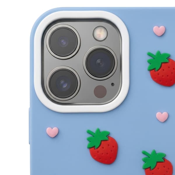 Jordgubbsskal för iPhone 16 Pro Max blå