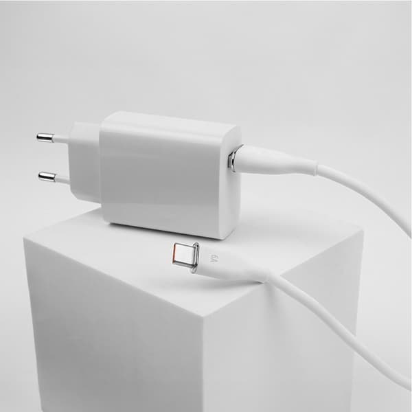 Forever kabel USB - USB-C 1,0 m 6A vit vit