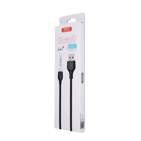 XO kabel NB103 USB - microUSB 2,0 m 2,1A vit vit