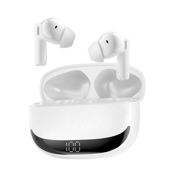BWOO Bluetooth hörlurar BW40 TWS ANC med LCD-display vit blå