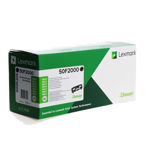 Lexmark 502 svart 1500 sidor Toner 50F2000