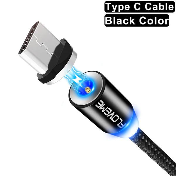 2 st 1m Floweme USB-C magnet laddare|svart