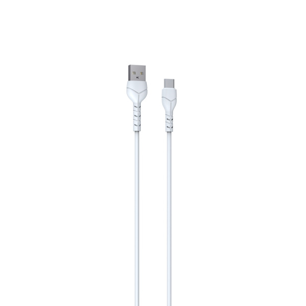 Devia-kabel Kintone EC145 USB - USB-C 1,0 m 2,1A vit