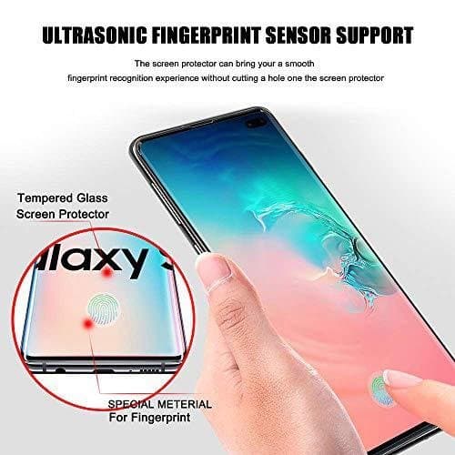 4 st hög kvalitet heltäckande härdat glas för Samsung s10 plus