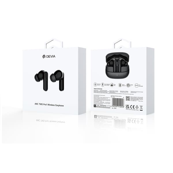 Devia Bluetooth hörlurar TWS Pro 1 svart med ANC svart