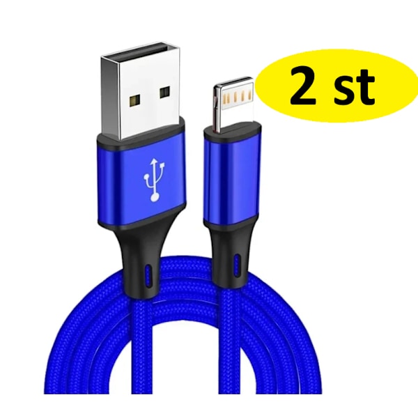 2 st 3m iPhone-kabel blå