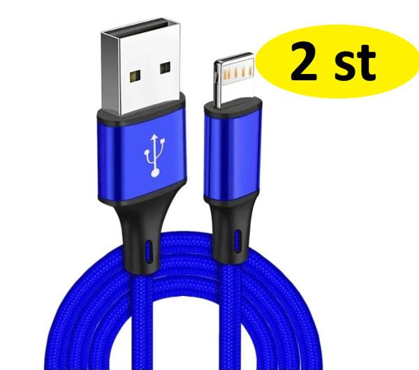 2 st 3m iPhone-kabel blå blå