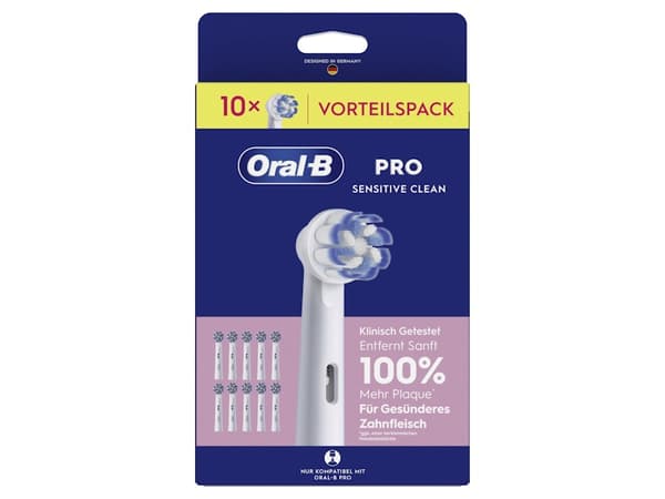 Oral-B Pro Sensitive Clean Börstehoveder vit, 10 st.