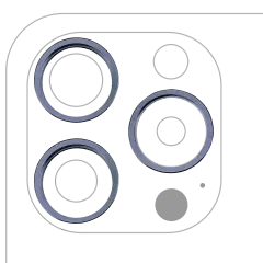 Bakkamera Ramring Endast för iPhone 15 Pro Max (Blå Titan) (3-delat set)