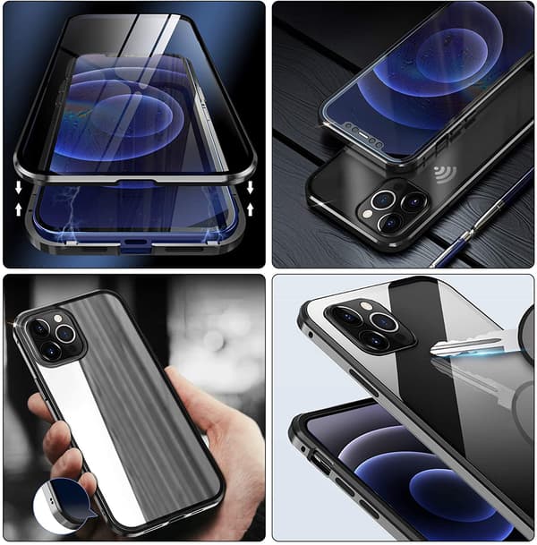 Magnet fodral för iphone 12 pro max röd röd