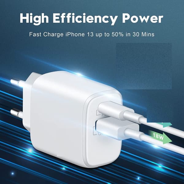 Snabbladdare 20W – USB-C + USB-A