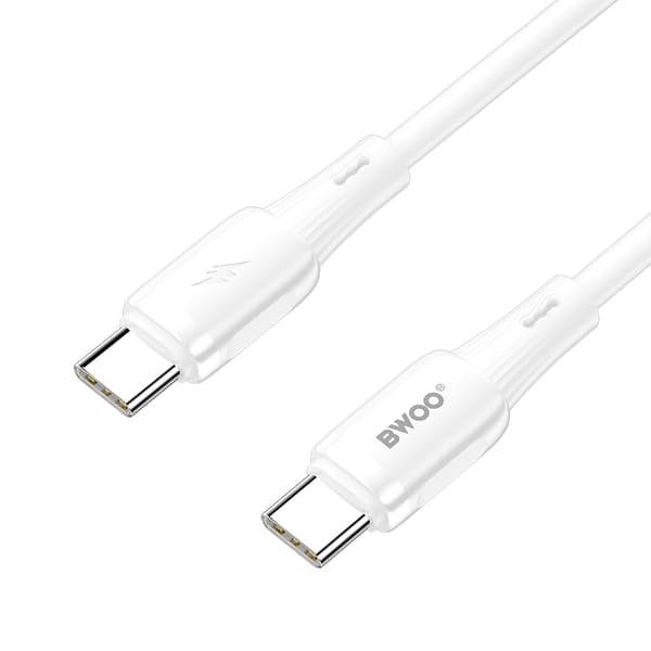 BWOO silikonkabel X329CC 65W USB-C 1m vit vit