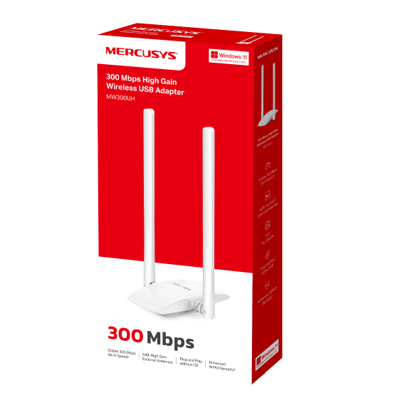 Mercusys Netvärksadapter USB 2.0 300Mbps trådlös