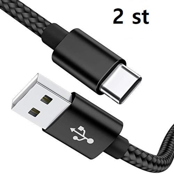 2 st 3 m hög kvalitet usb-c röd