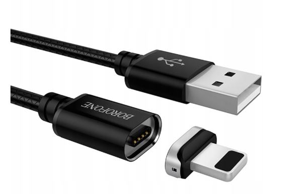 BU1 magnetisk USB-kabel för iPhone svart