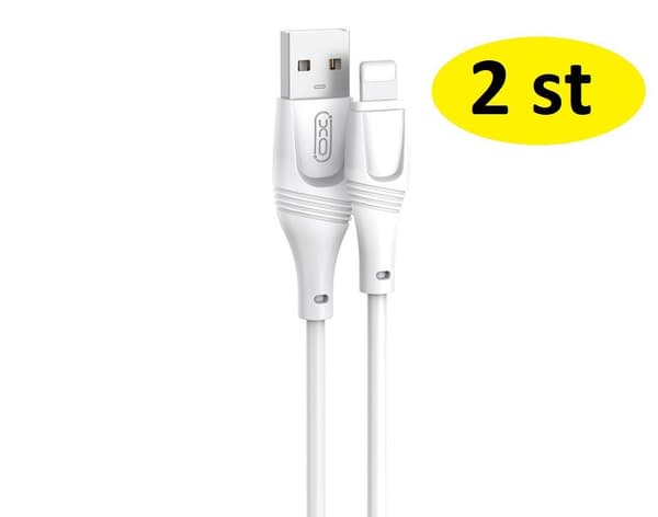 2 st 3 m XO snabbladdare kabel vit