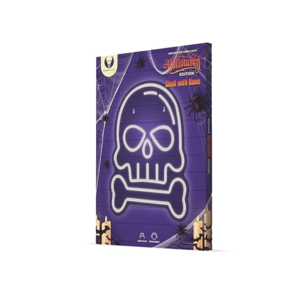 Neon PLEXI LED SKULL WITH BONE vit FPNE18 Forever Light