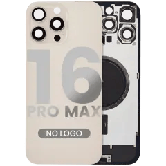 Baksida i glas med MagSafe-magnet för iPhone 16 Pro Max (ingen logotyp) (eftermarknad) (Desert Titanium)