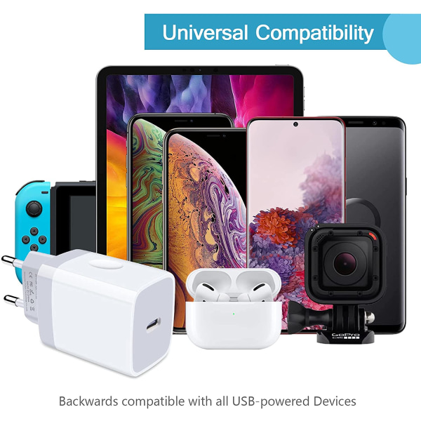 2 st USB-C-snabbladdare  för iphone