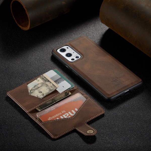 JEEHOOD 3i1vikbar plånboksfodral till iphone 12pro |brun