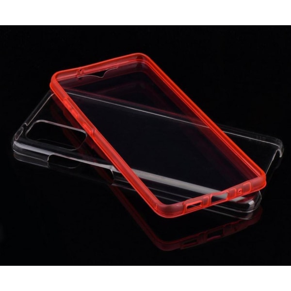front och back silikon fodral för Samsung A41 röd Red