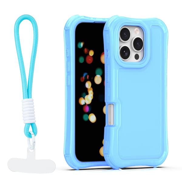 Safepop skal med rem för iPhone 16 Pro blå blå