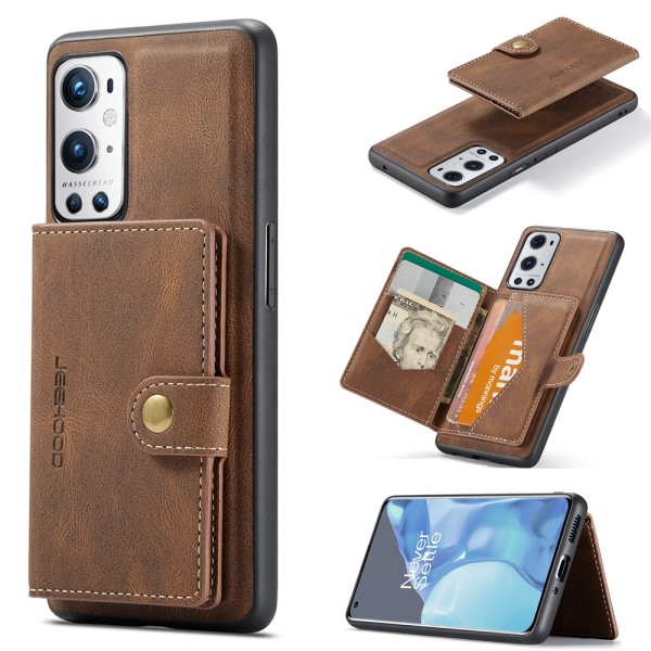 JEEHOOD 3i1vikbar plånboksfodral till iphone 12 |brun