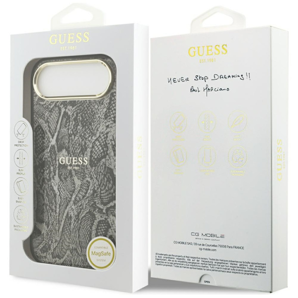 Guess Python Pattern MagSafe-fodral för iPhone Air svart