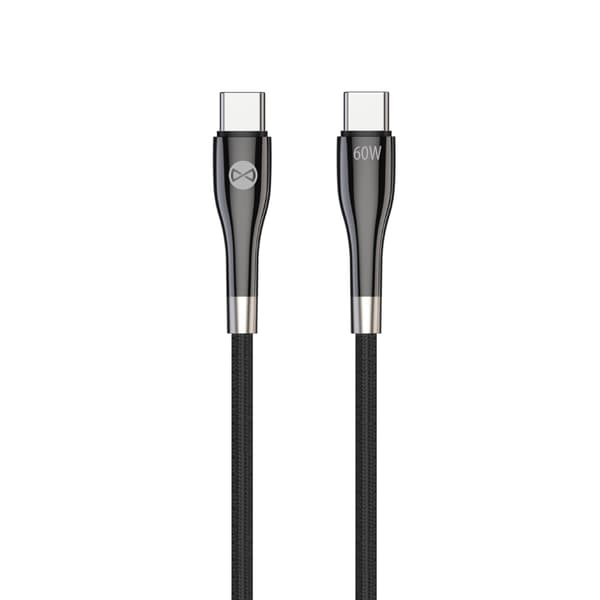 Forever Sleek kabel USB-C - USB-C 2,0 m 60W svart svart