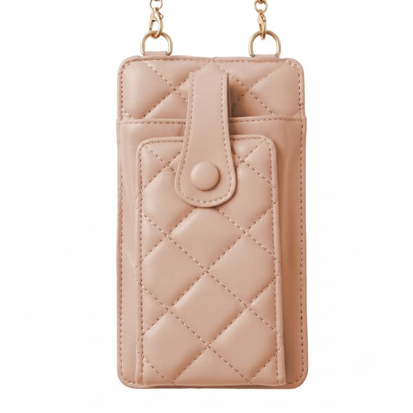 QUILTAD TELEFONVÄSKA 19*10,5*2CM ROSA