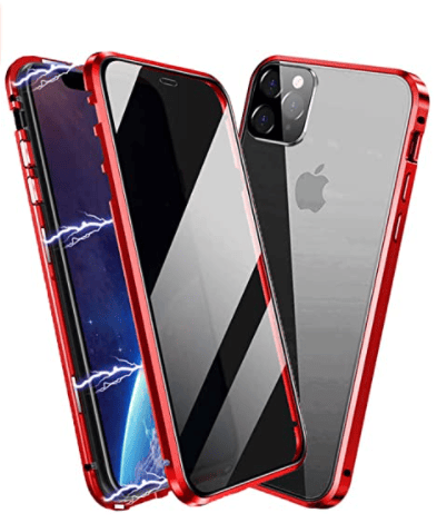 Sekretessskydd metallfodrall till iPhone 14plusröd