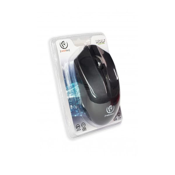 Rebeltec optisk mus USB 1,8m Wolf