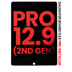 LCD-enhet med digitizer och dotterkort flex förmonterad för iPad Pro 12.9\" 2:a generationen (2017) (Eftermarknad Plus) (Svart) svart