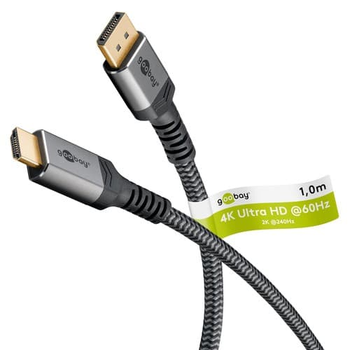 Goobay DisplayPort to HDMI 1m Grå