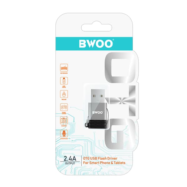 BWOO Adapter USB-C - USB Grå OTG BZ-38