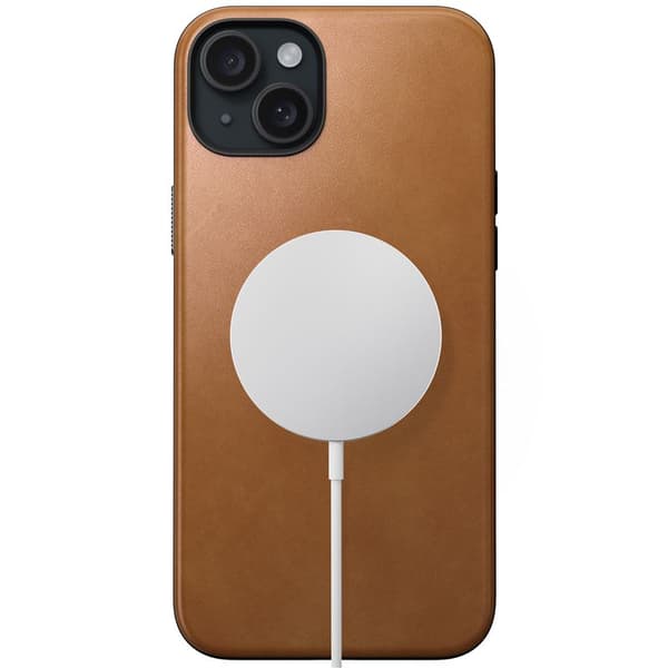 Nomad Modern läderfodral för iPhone 15 Plus 6,7\" engelskt brunt