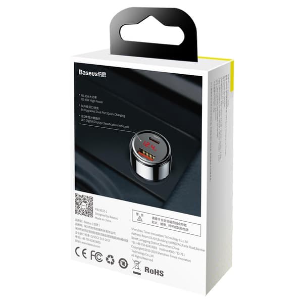 Baseus billaddare Magic PPS QC 4 0+ USB + PD svart 45W svart