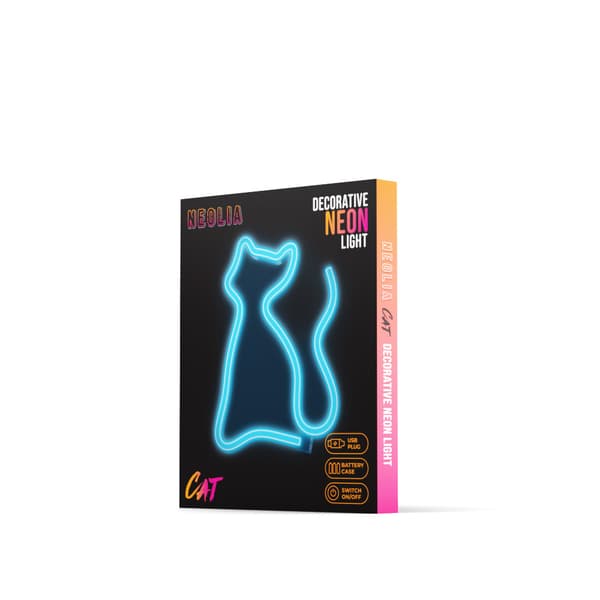 Neon LED Lamp CAT turquoise NNE24 Neolia