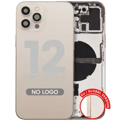 Baksida med smådelar för iPhone 12 Pro Max (EU / Global version) (Eftermarknad Plus) (Guld) guld