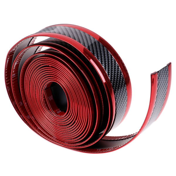 3m 3D kolfiber gummi skydd dörrlista  röd