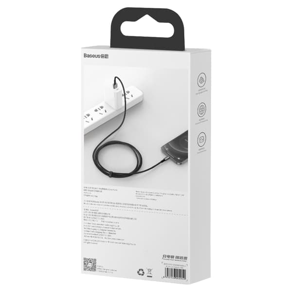 Baseus kabel Tungsten USB - Lightning 2,0m 2,4A svart svart