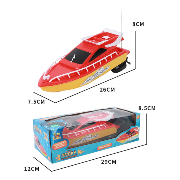 Mini fjärrkontroll båt höghastighets båt röd