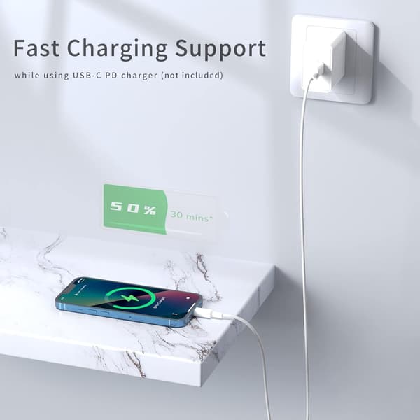 2 st Snabbladdningskabel USB-C till Lightning