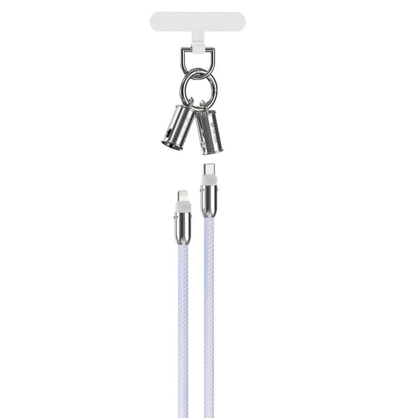 Devia kabelhalsband 2in1 PD USB-C - Lightning 1,2 m 27W lila