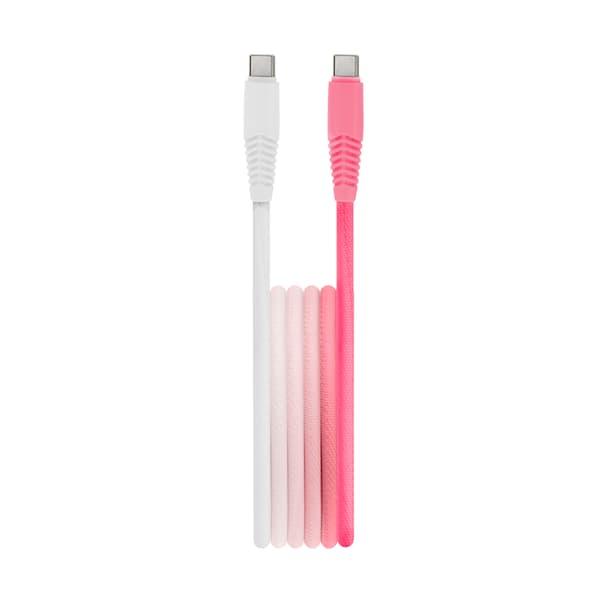 Setty-kabel USB-C - USB-C 1,5 m 3A KGC-C-1.5320 vit-rosa gradient