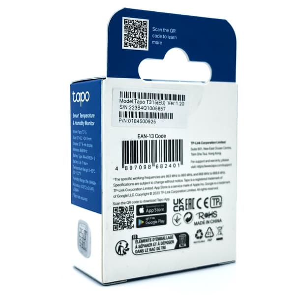 Tapo T315 Temperatur- och fugtighedsssensor vit vit